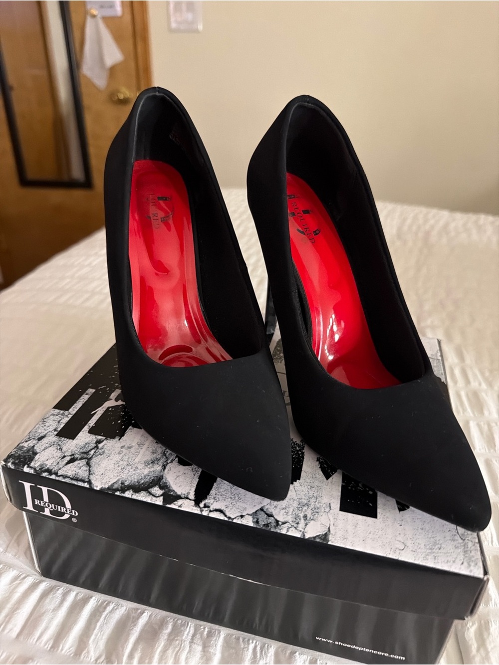Shoe Dept. Black Suede Stiletto heels